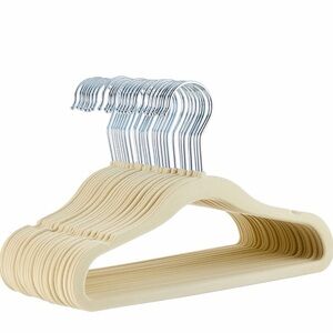 NWT Amazon Basics - Kids Velvet Hangers - New Set of 30, Beige